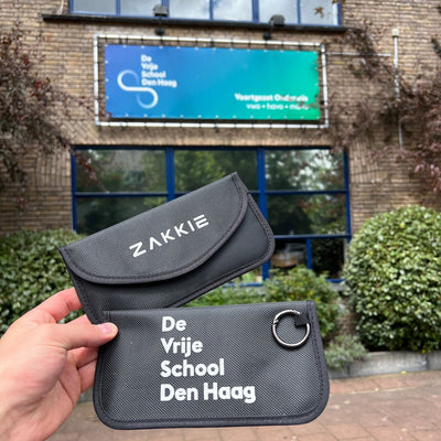 ’t Zakkie bedrukt voor De Vrije School Den Haag