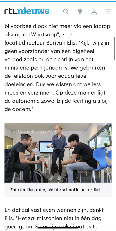 Fragment uit het RTL Nieuws-artikel met locatiedirecteur Berivan Elis