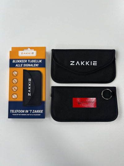 ’t Zakkie met een rode logo-opdruk