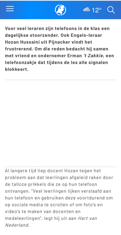 Fragment uit het item van Hart van Nederland over docent Hozan Hussaini