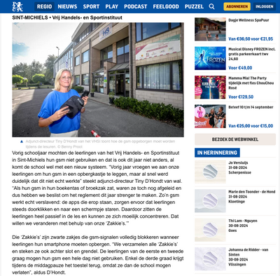 KW artikel over het gsm-beleid van VHSI in Sint-Michiels