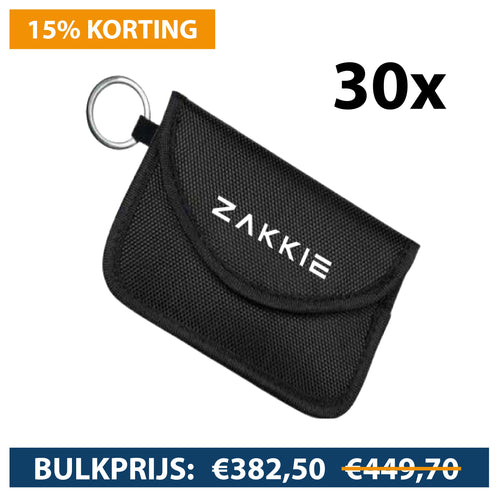 "ZAKKIE" SIGNAAL BLOKKEREND AUTOSLEUTELZAKJE - 30 STUKS-ZAKKIE