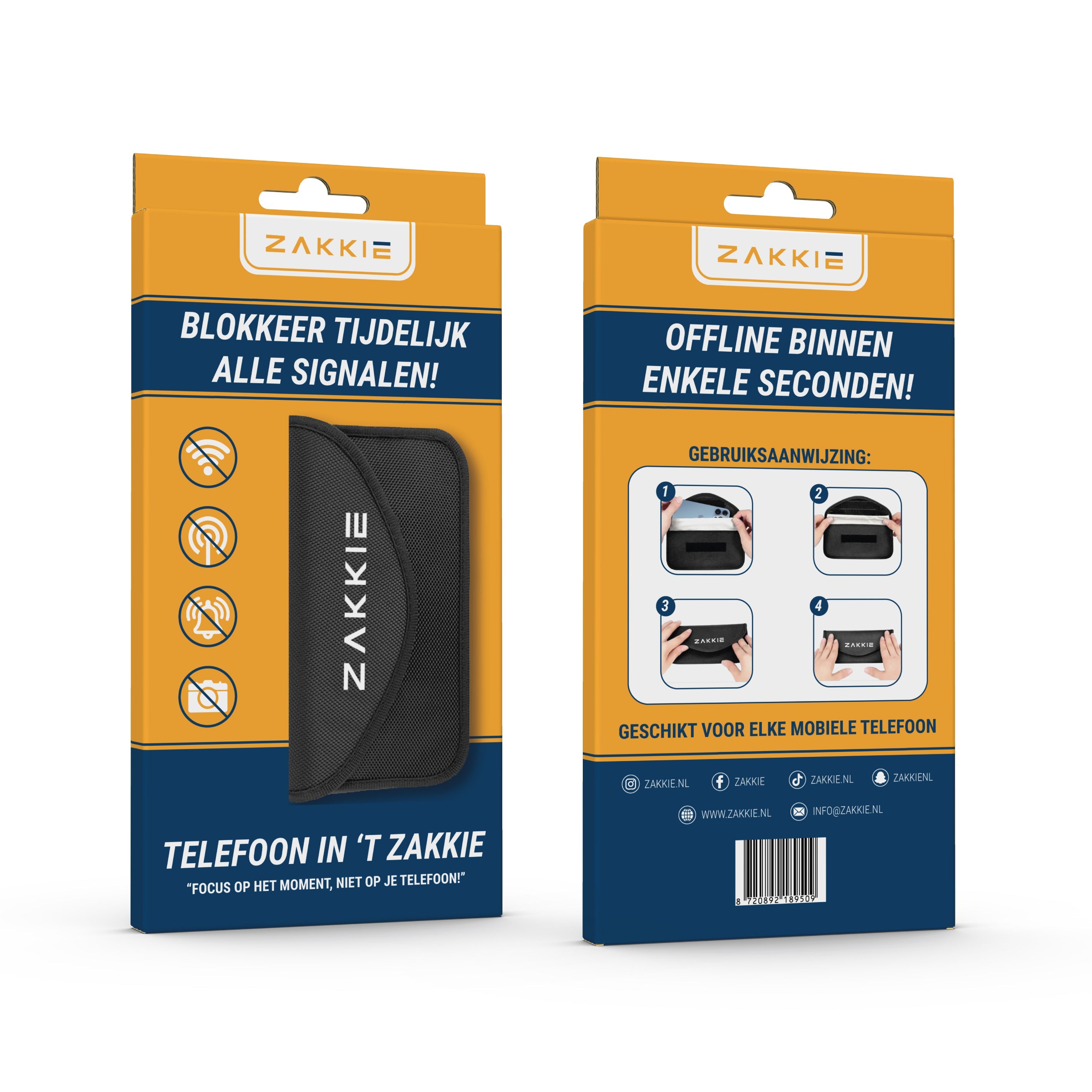 "ZAKKIE" SIGNAAL BLOKKEREND TELEFOONZAKJE-ZAKKIE