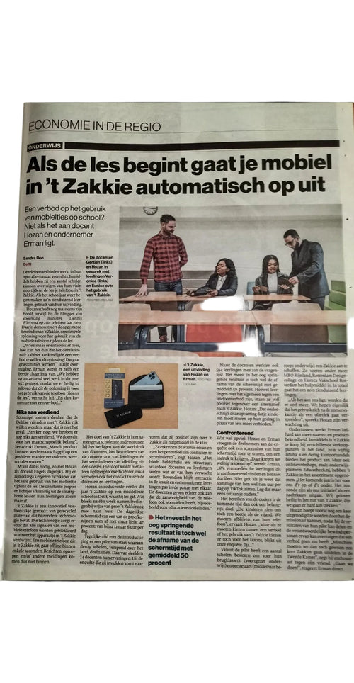 Krantenartikel over t Zakkie in de rubriek Economie in de regio